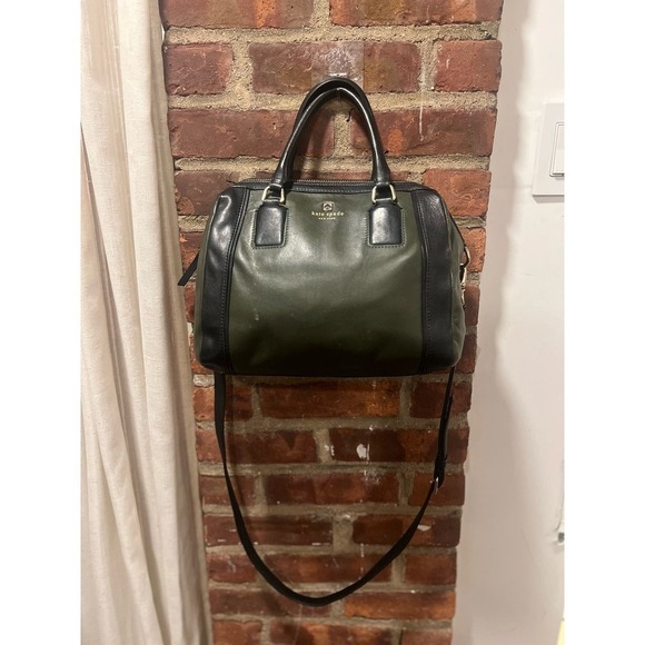 Kate Spade New York Crossbody Green Leather Tote Bag - Picture 3 of 9